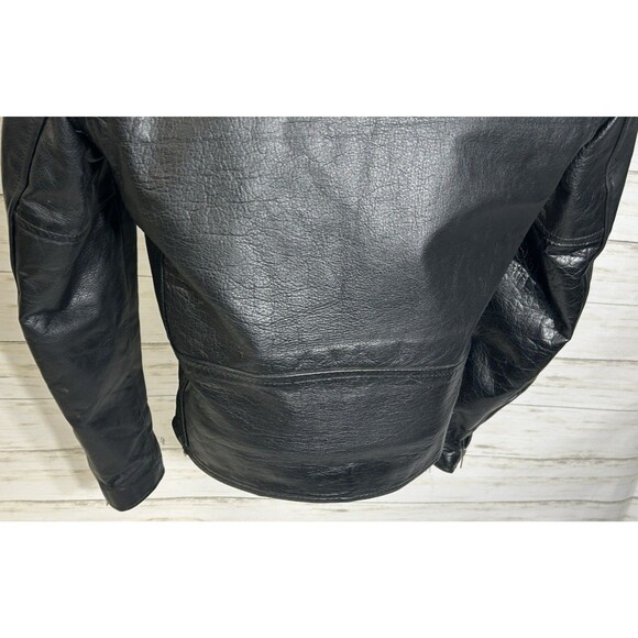 Vtg. WILSONS BLACK LEATHER Motorcycle Jacket SMALL MEN Large Women PUNK Rock 80s - Picture 10 of 16